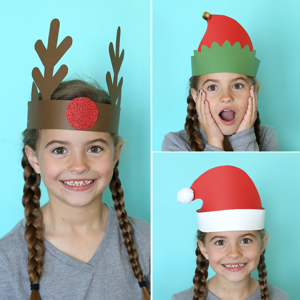 DIY Christmas Headband
 Santa elf reindeer headbands easy Christmas craft for