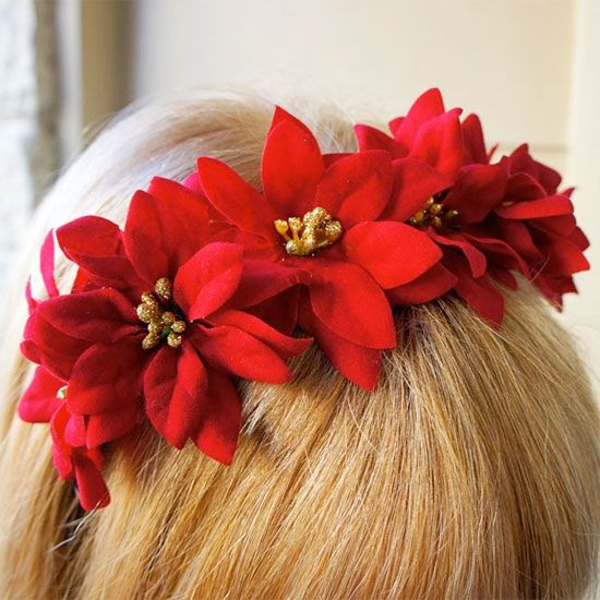 DIY Christmas Headband
 Make a fun holiday statement with this DIY Poinsettia