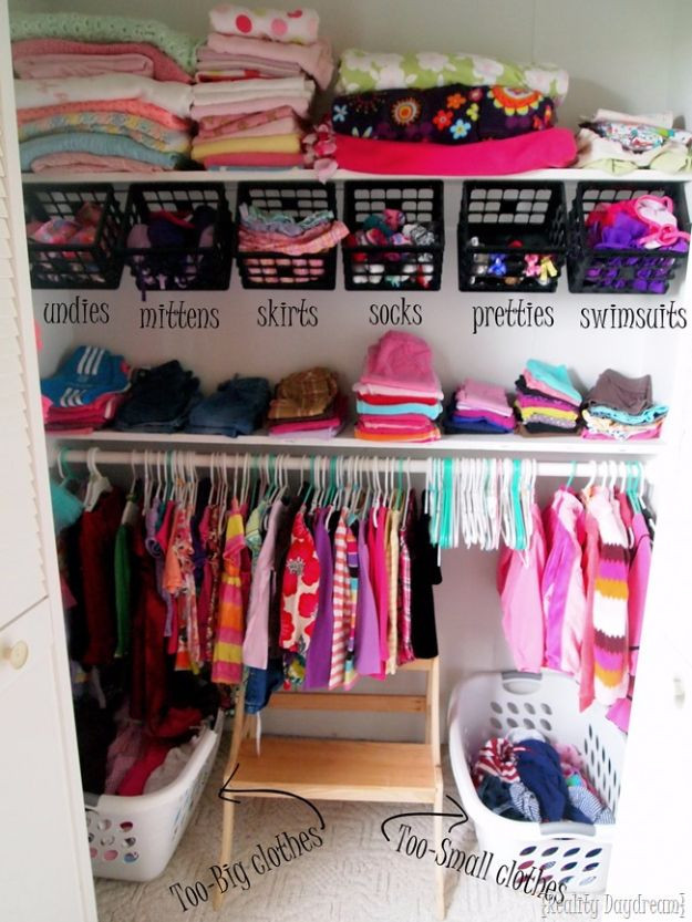DIY Clothing Organization
 30 DIY Organizing Ideas for Kids Rooms