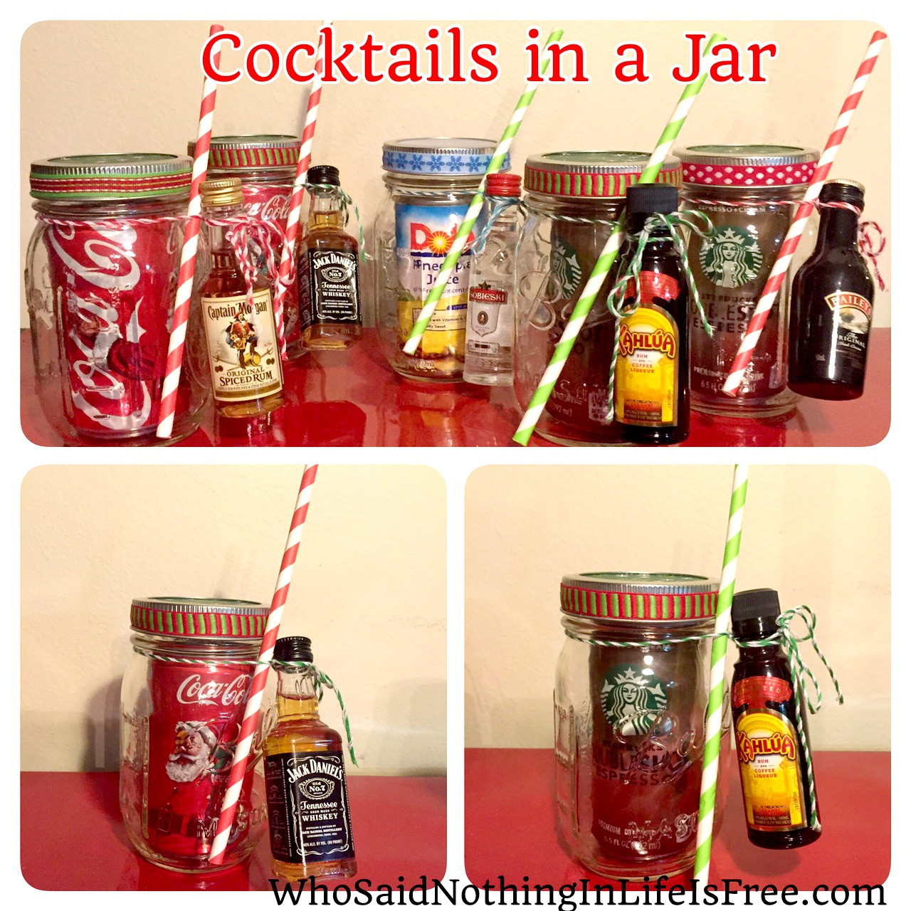 DIY Cocktail Gifts
 DIY Holiday Gift Idea Cocktails in a Jar Who Said