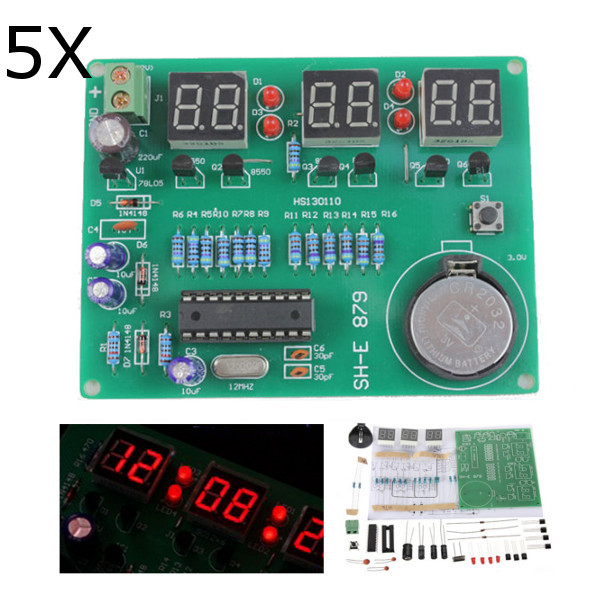 DIY Digital Clock Kit
 5Pcs DIY 6 Digital LED Electronic Clock Kit 9V 12V