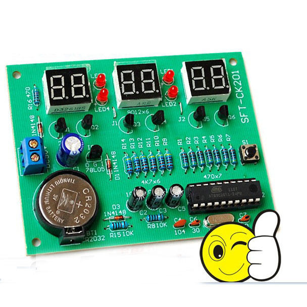 DIY Digital Clock Kit
 AT89C2051 6 Digit LED Electronic clock parts Digital Clock