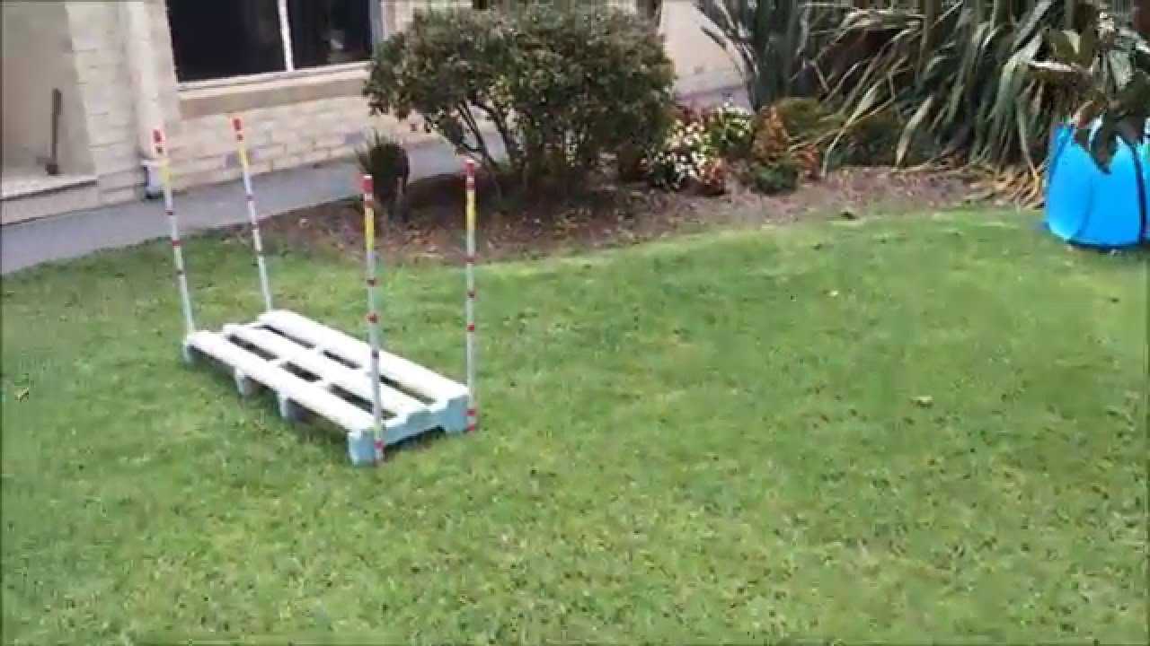 DIY Dog Agility Jumps
 Backyard Dog Agility Do It Yourself DIY Set Hurdles
