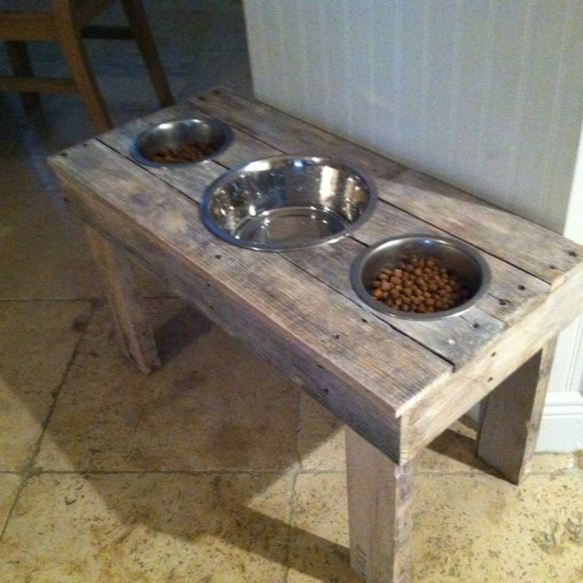 DIY Dog Food Stand
 DIY Dog Food Bowl Stand Made out of pallets Brian s