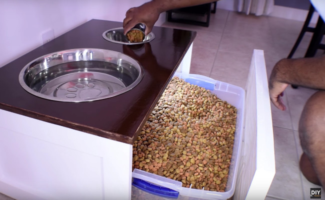 DIY Dog Food Storage
 DIY Dog Bowl Stand Genius Bob Vila