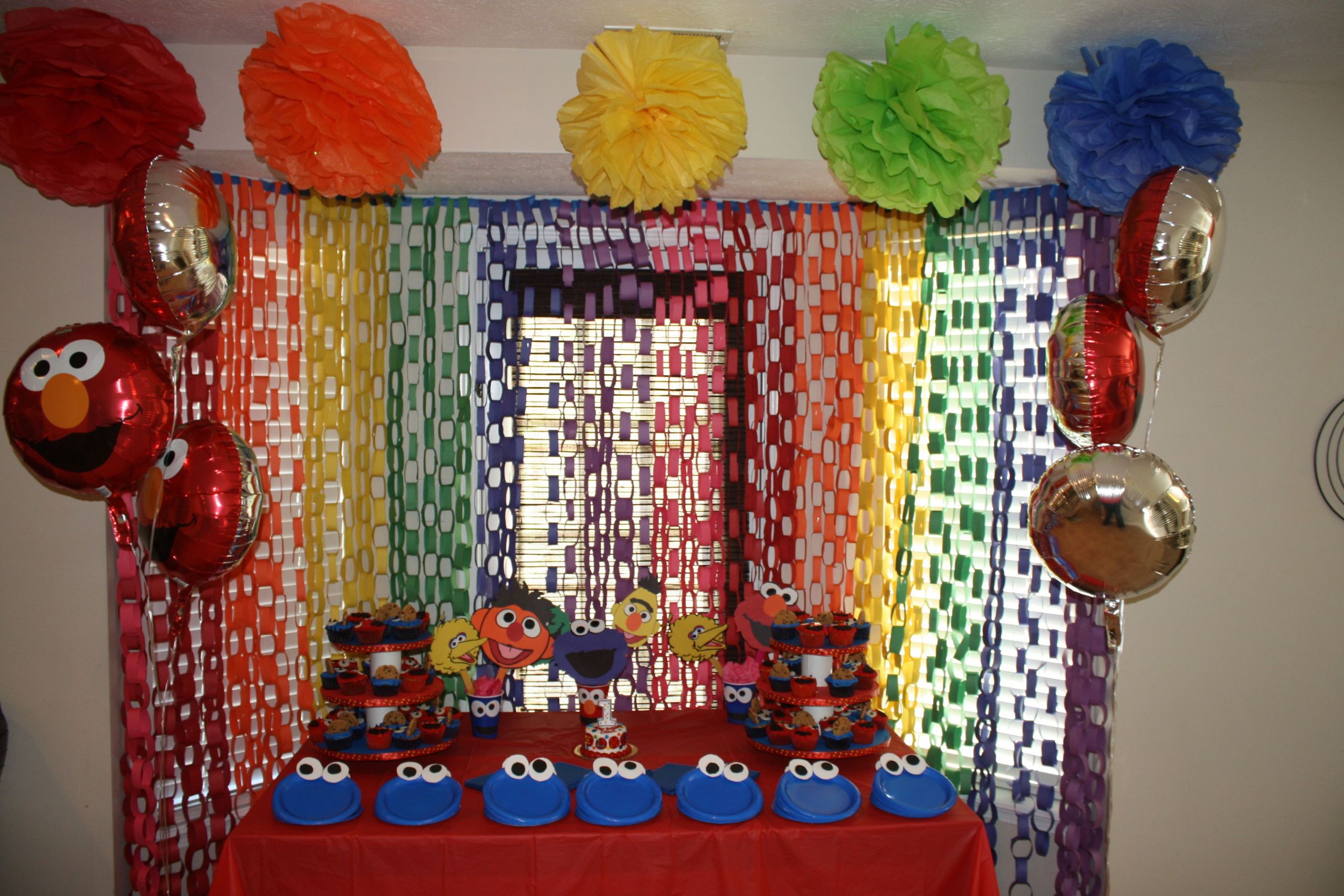 DIY Elmo Decorations
 Home made decorations for an Elmo Sesame Street themed