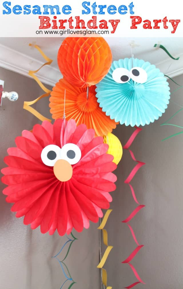 DIY Elmo Decorations
 Sesame Street Elmo Birthday Party Girl Loves Glam