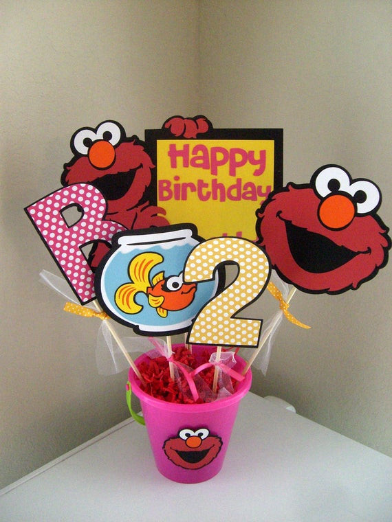 DIY Elmo Decorations
 Elmo Centerpiece Pick Your Colors by MitzsCreations on Etsy
