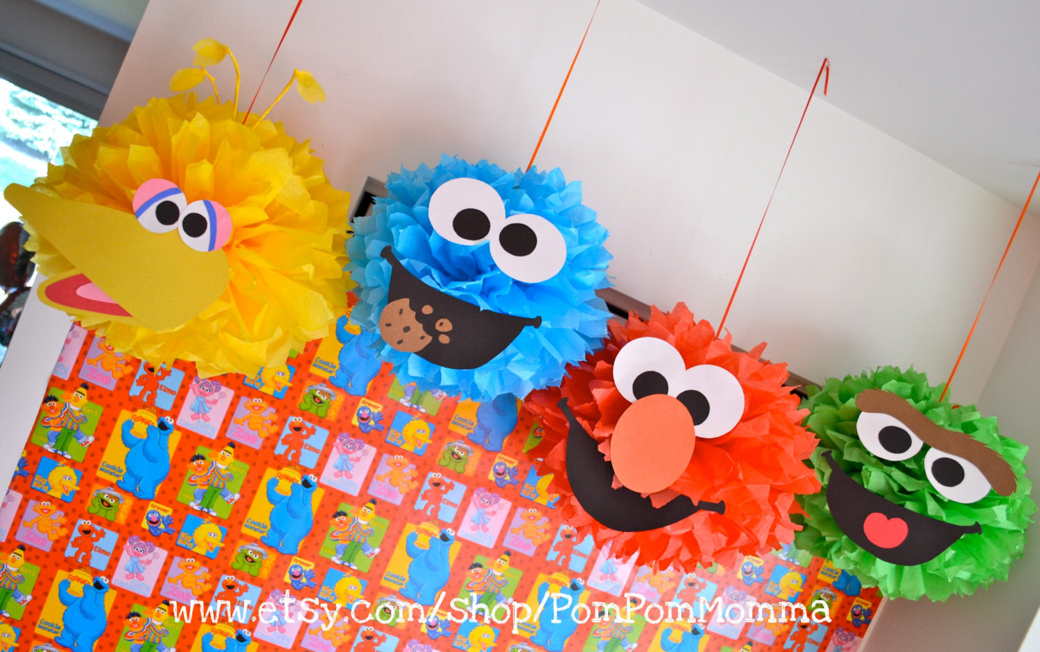 DIY Elmo Decorations
 DIY Sesame Street Inspired Pom Materials Kit