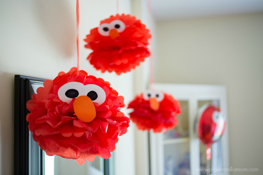 DIY Elmo Decorations
 A Party & Party Tips with Play All Day Elmo Plain