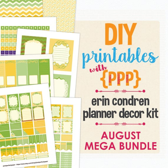 DIY Erin Condren Planner
 DIY erin condren planner printable AUGUST by Pixelperfectpaper