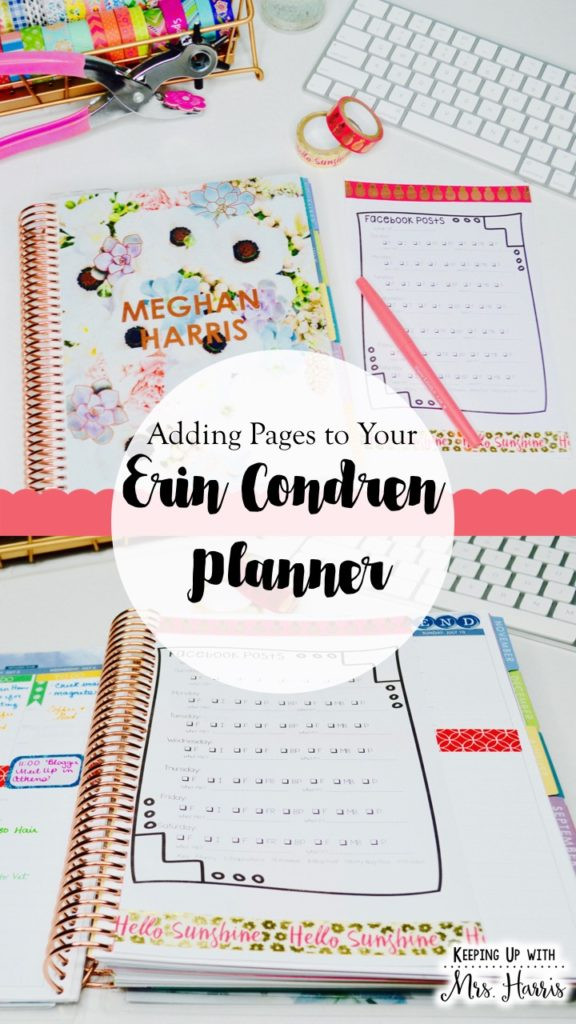 DIY Erin Condren Planner
 Adding Pages to an Erin Condren Planner
