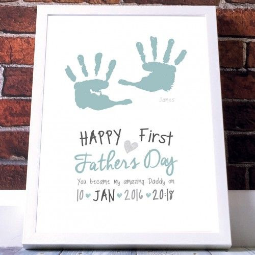 Diy First Father'S Day Gift Ideas
 First Father s Day Personalised Baby Hand Print Poster
