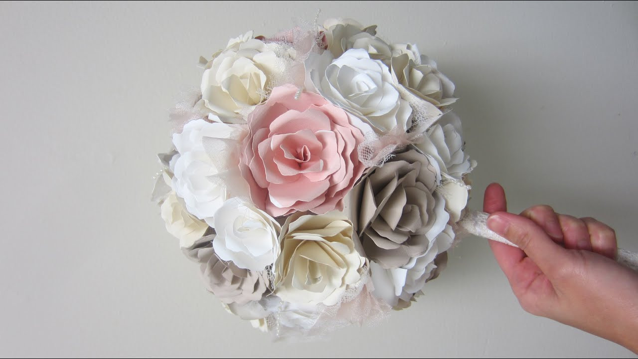 Diy Flowers For Wedding
 DIY Wedding Bouquet Paper Flowers from start to finish