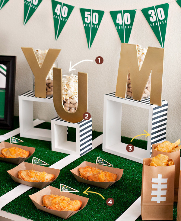 DIY Football Party Decorations
 Big Game Cheeseburger Turnovers Football Party Ideas