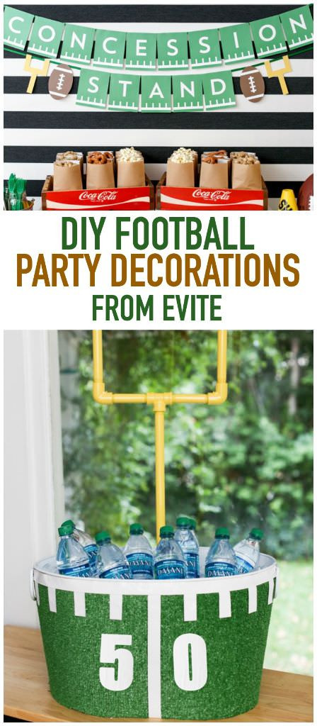 DIY Football Party Decorations
 Game Day Party Decor Ideas from Evite