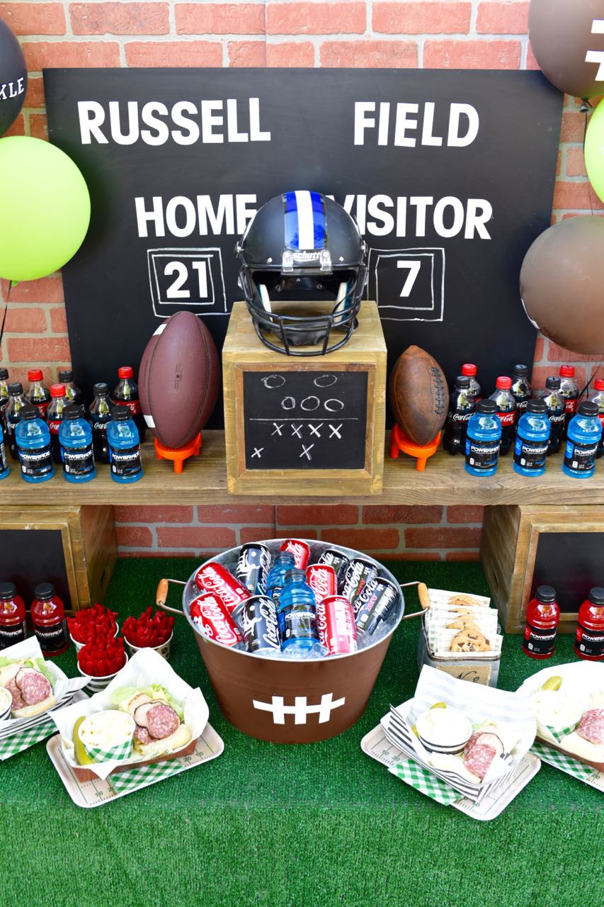 DIY Football Party Decorations
 Football Party Table DIY Football Drink Tub Make Life