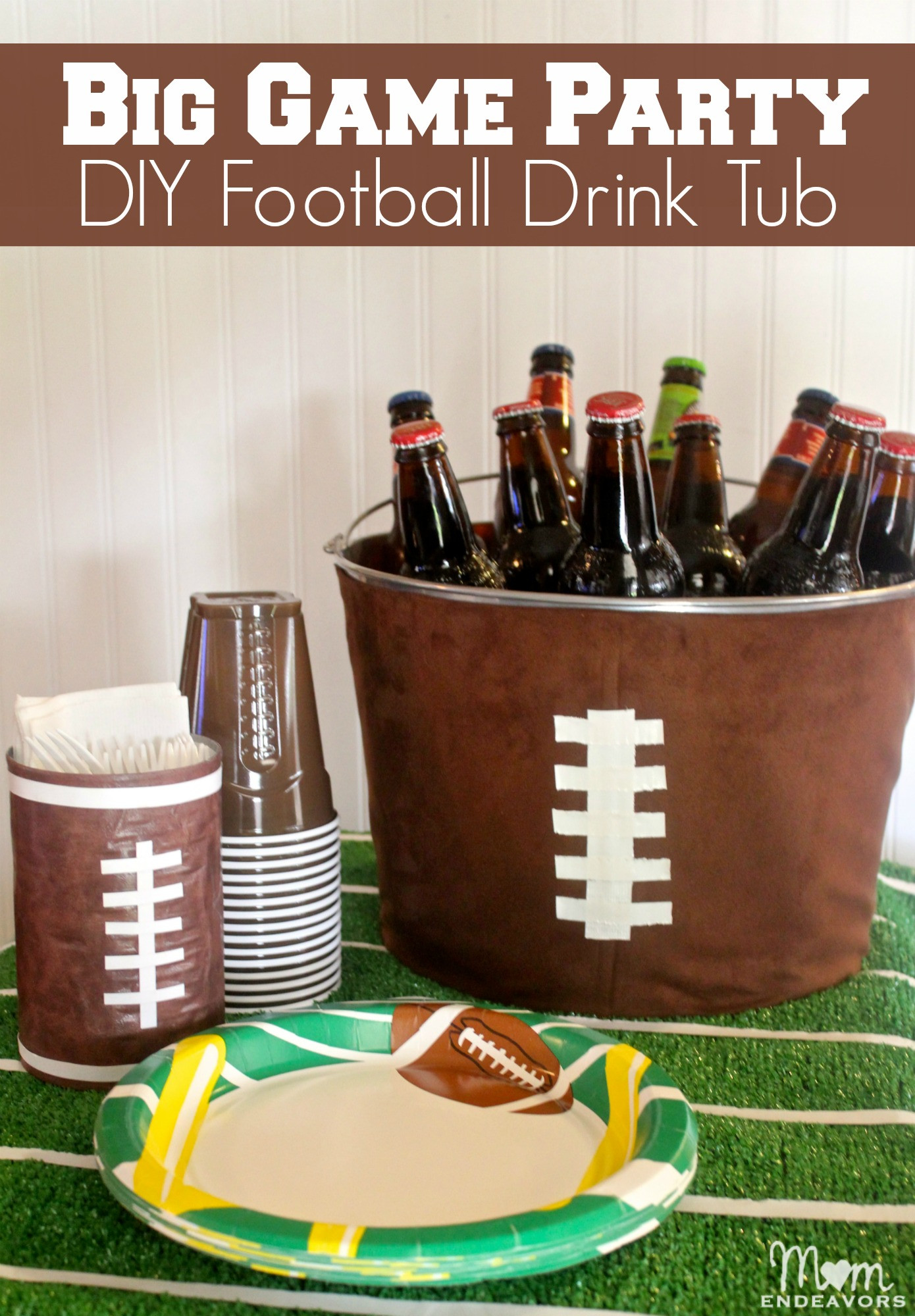 DIY Football Party Decorations
 Football Party Decor DIY Football Drink Tub