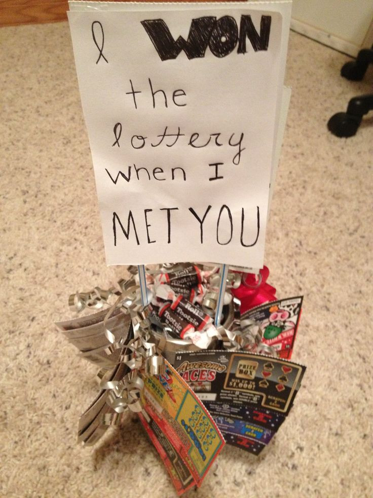 Diy Gift Ideas For Boyfriends
 Homemade t with can s and lottery tickets "I won the