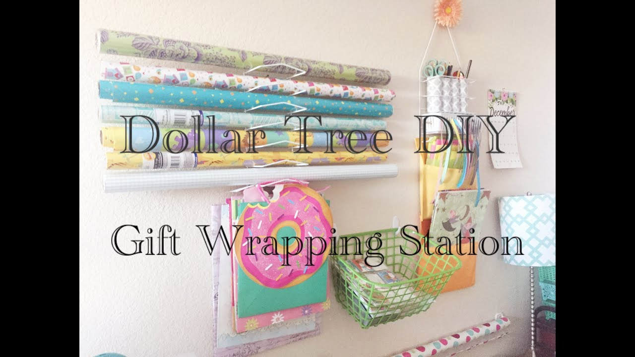 DIY Gift Wrap Station
 Dollar Tree DIY Gift Wrapping Station Wall Organizers
