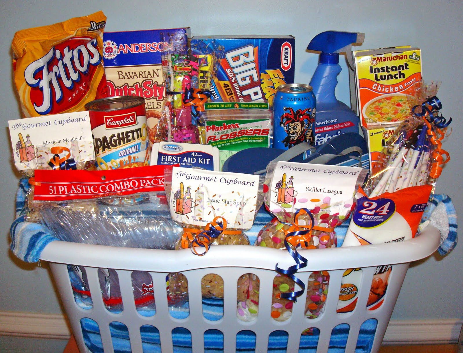 DIY Gifts For College Students
 dorm survival kit for graduating seniors I made this for