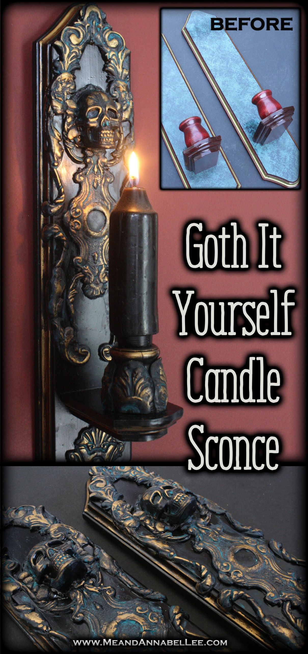 DIY Gothic Home Decor
 DIY Gothic Baroque Skull Candle Sconces