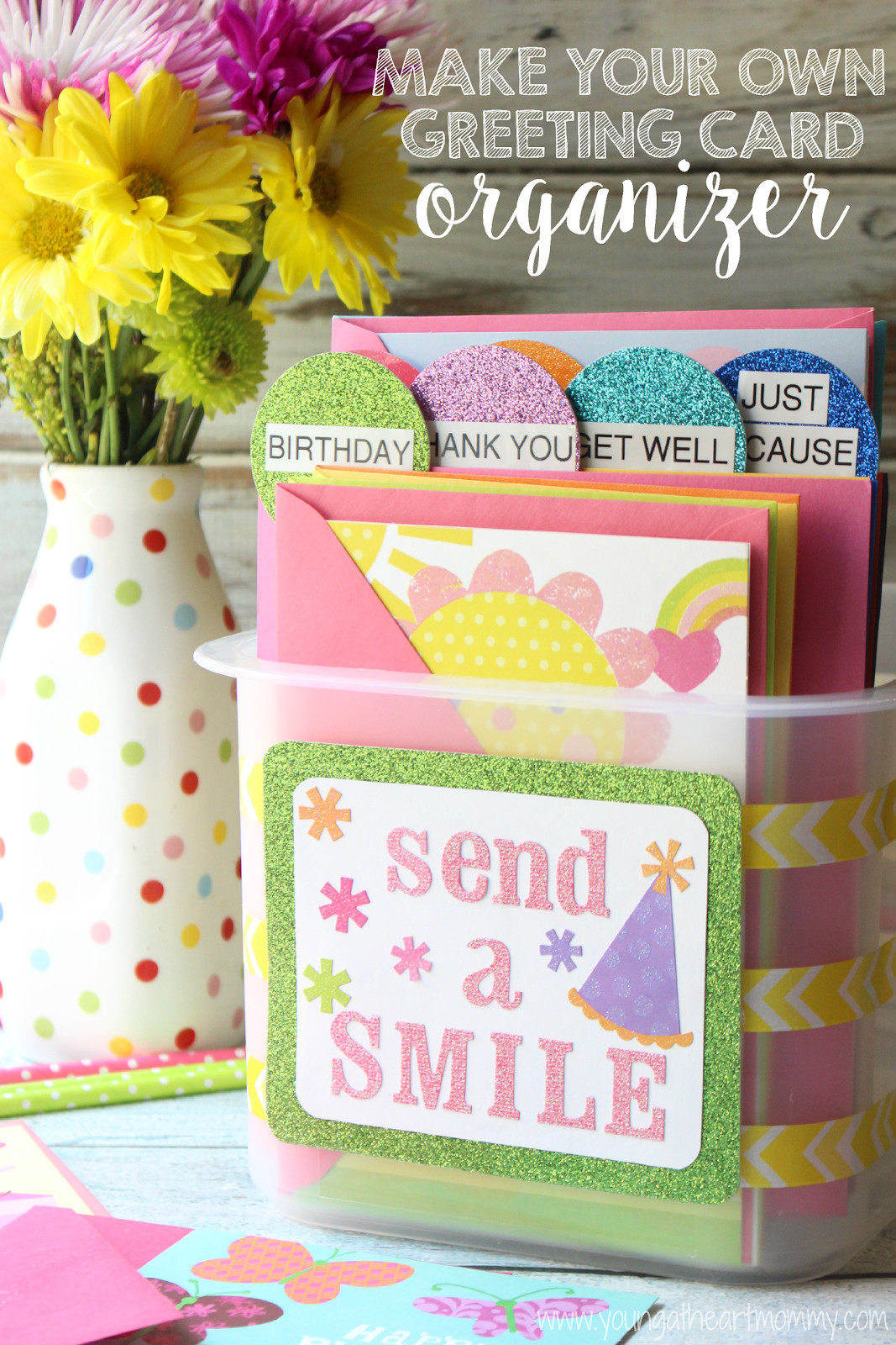 DIY Greeting Card Organizer
 Send A Smile With Hallmark DIY Greeting Card Organizer