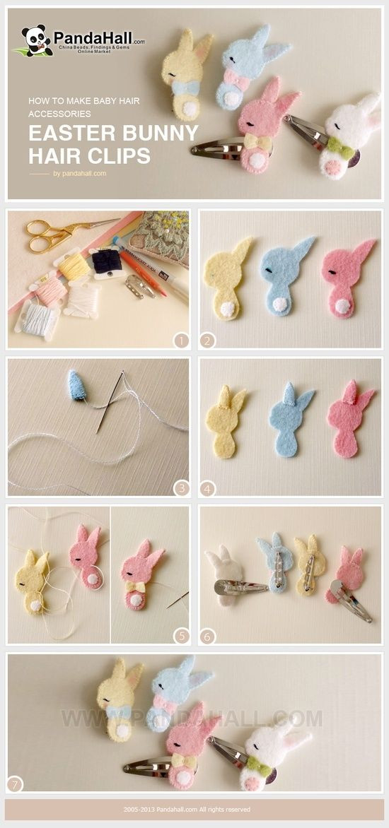 DIY Hair Clips For Toddlers
 How to make baby hair accessories Easter bunny hair clips