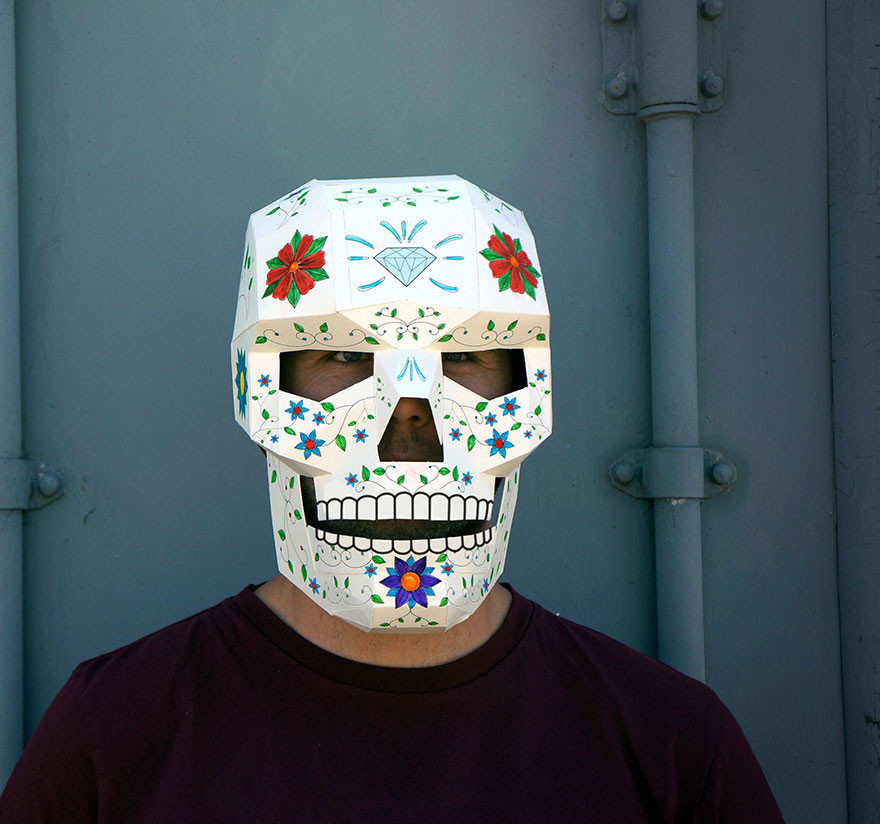DIY Halloween Masks
 DIY Geometric Paper Masks For Halloween