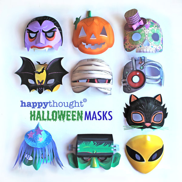 DIY Halloween Masks
 Cyborg Mask template DIY party costume fun classroom