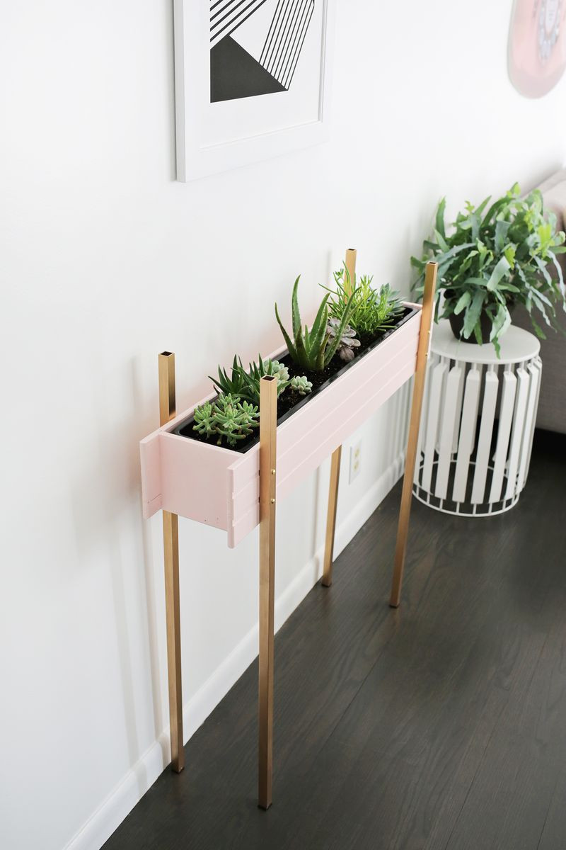 DIY Indoor Planter Box
 Skinny Planter Stand DIY – A Beautiful Mess