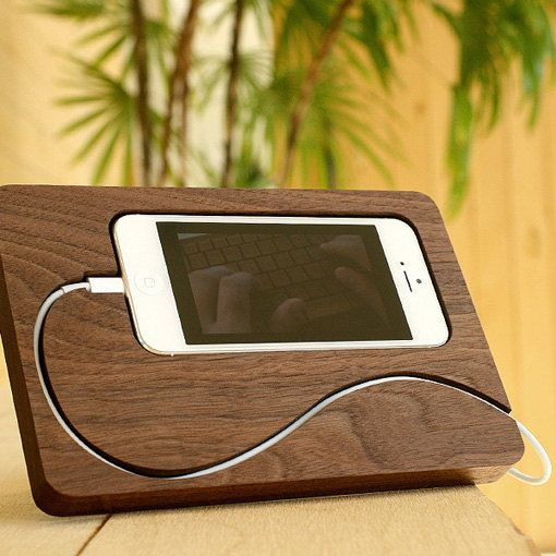 DIY Iphone Dock Wood
 Wooden iPhone dock station by SanMecco on Etsy $72 00