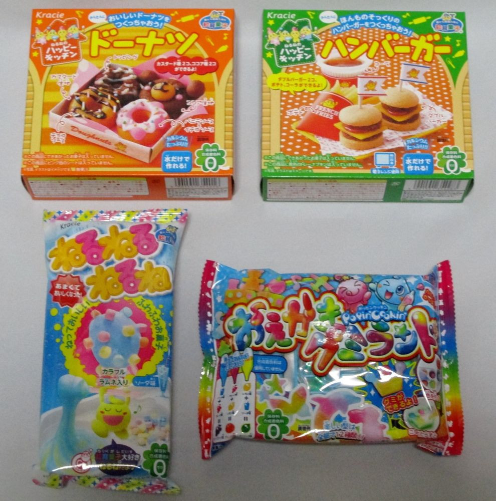 DIY Japanese Candy Kit
 4 pcs Kracie Happy kitchen Popin cookin Japanese candy DIY
