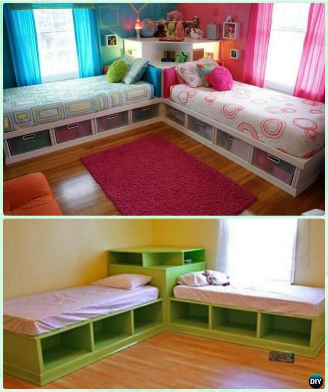 DIY Kids Bed With Storage
 Cool Wood Projects Diy Kids Furniture Ideas
