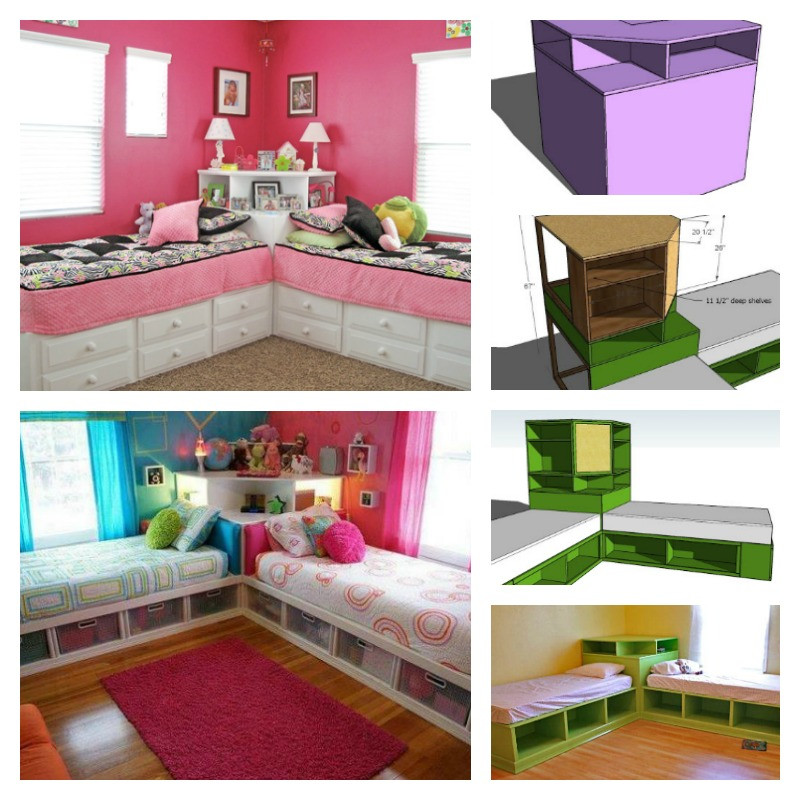 DIY Kids Bed With Storage
 DIY Corner Unit for the Twin Storage Bed Space Saving Idea
