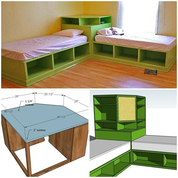 DIY Kids Bed With Storage
 DIY Twin Corner Bed with Storage
