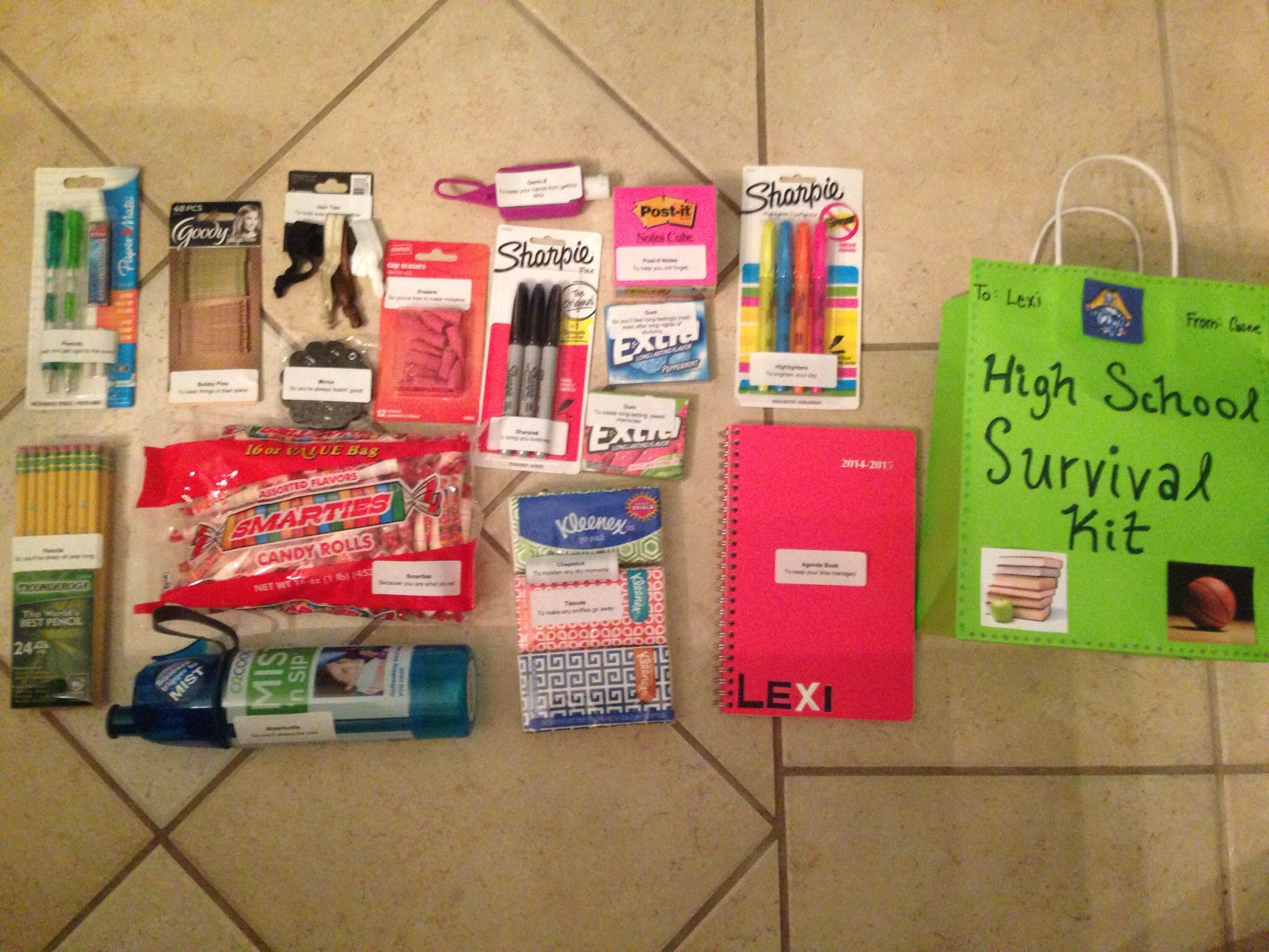 DIY Kits For Girls
 DIY High School Survival Kit I m giving it to a freshman