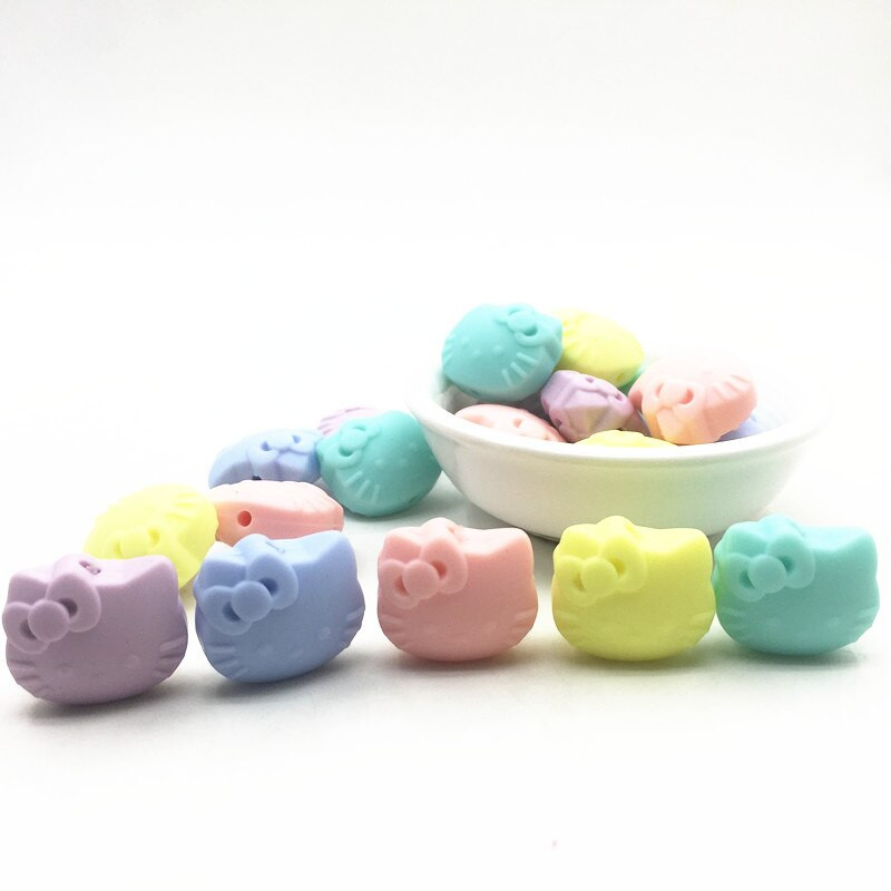 DIY Kitten Pacifier
 50pcs Hello kitty Silicone Teether Baby DIY Crafts Set
