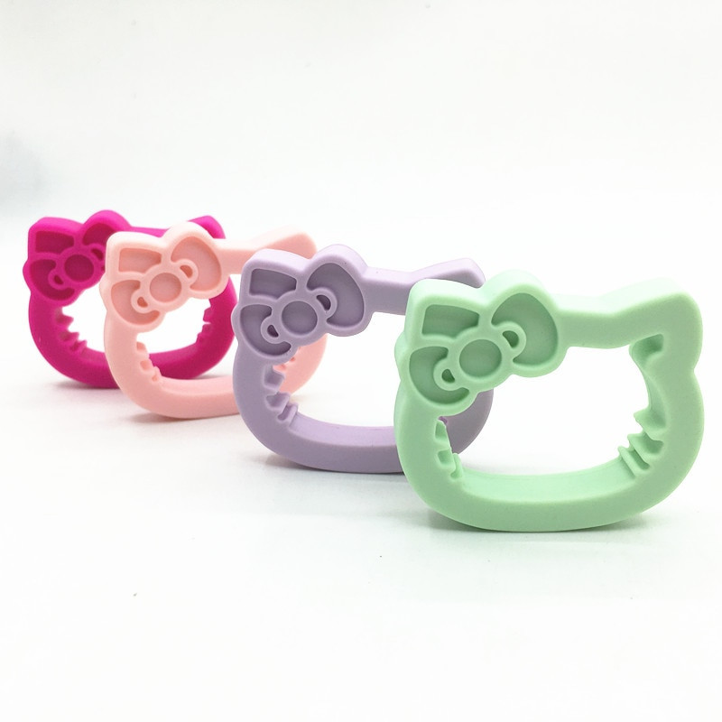 DIY Kitten Pacifier
 5pcs lot silicone teething hello kitty teether Baby