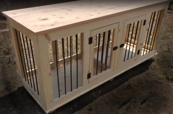 DIY Large Dog Crate
 DOUBLE Custom Handcrafted Dog Crate by