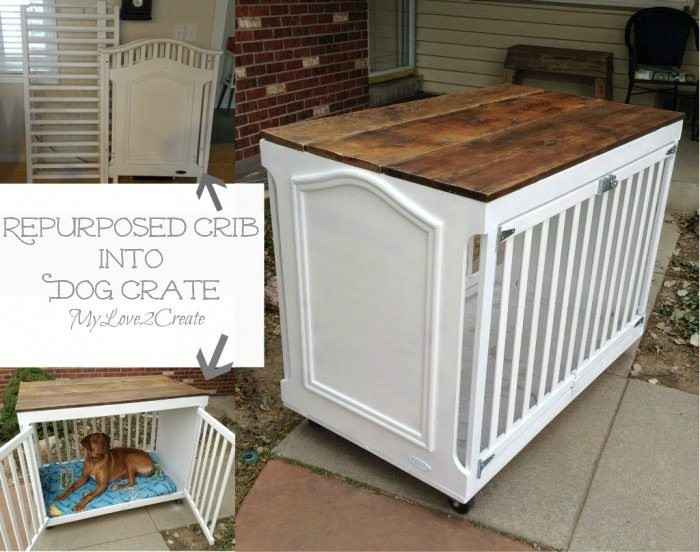 DIY Large Dog Crate
 Repurposed Crib Dog Crate