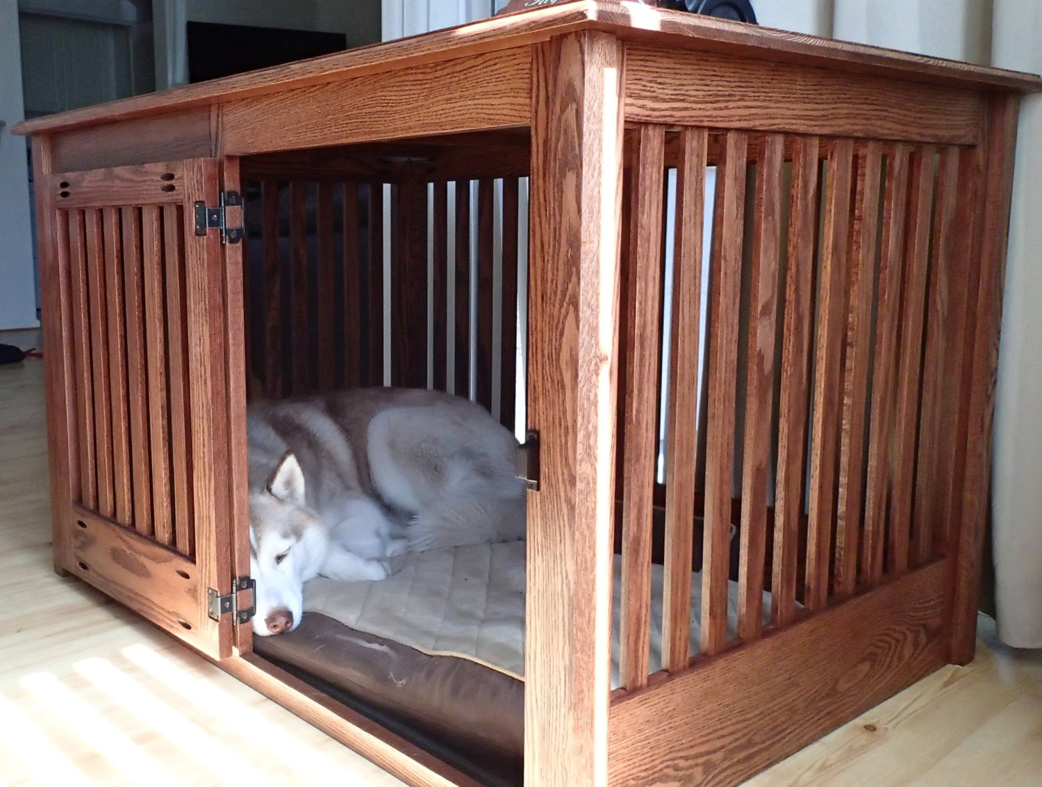 DIY Large Dog Crate
 Extra Side Entry Wood Dog Crate Furniture by