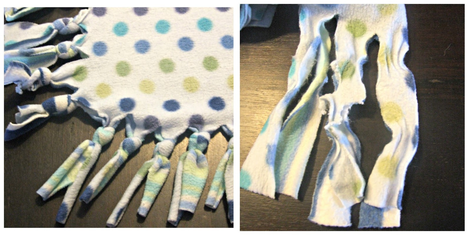 DIY No Sew Baby Blanket
 so gezellig DIY no sew baby blanket