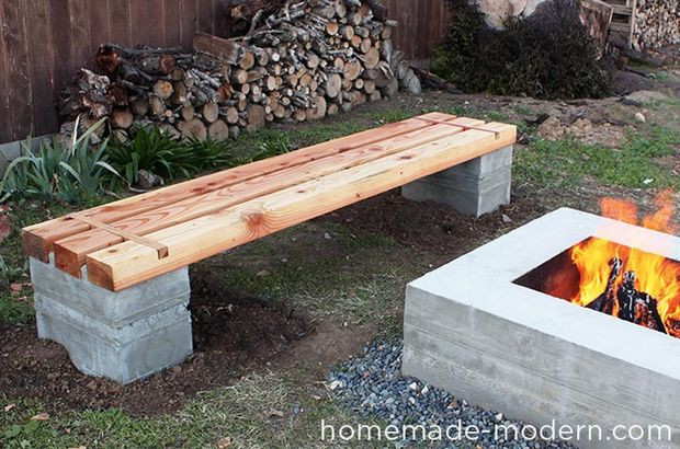 DIY Outdoor Bench With Back
 HomeMade Modern DIY Outdoor Concrete Bench