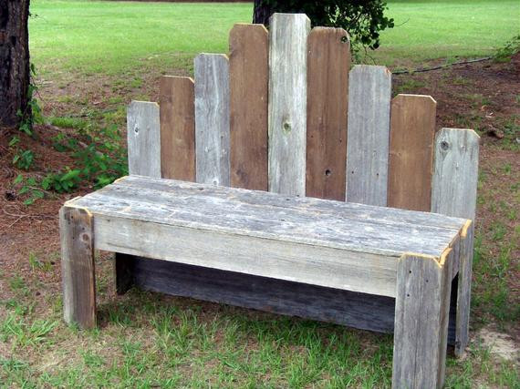 DIY Outdoor Bench With Back
 Items similar to Southern Style Garden Bench Fan Back