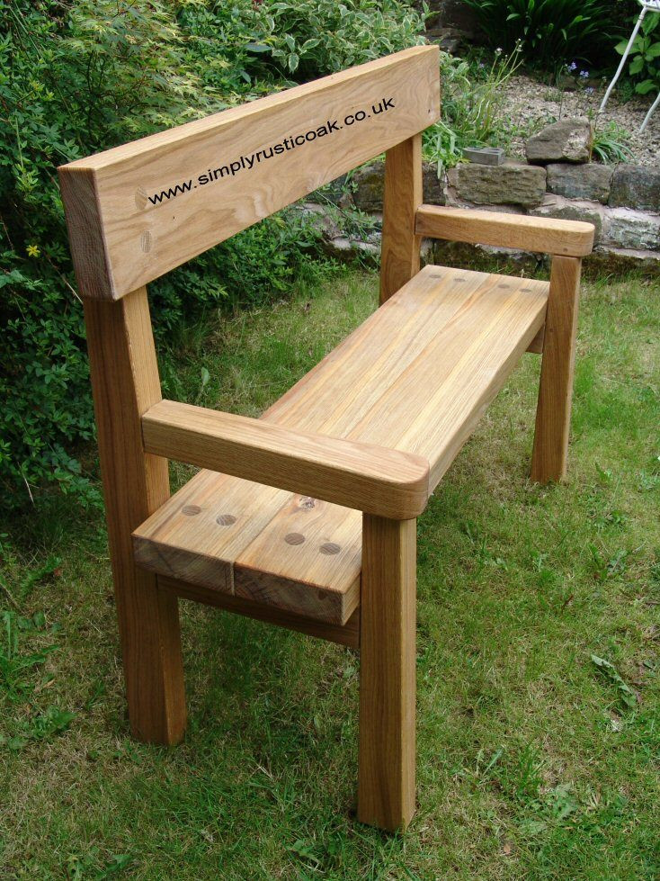 DIY Outdoor Bench With Back
 very simple for front porch or garden