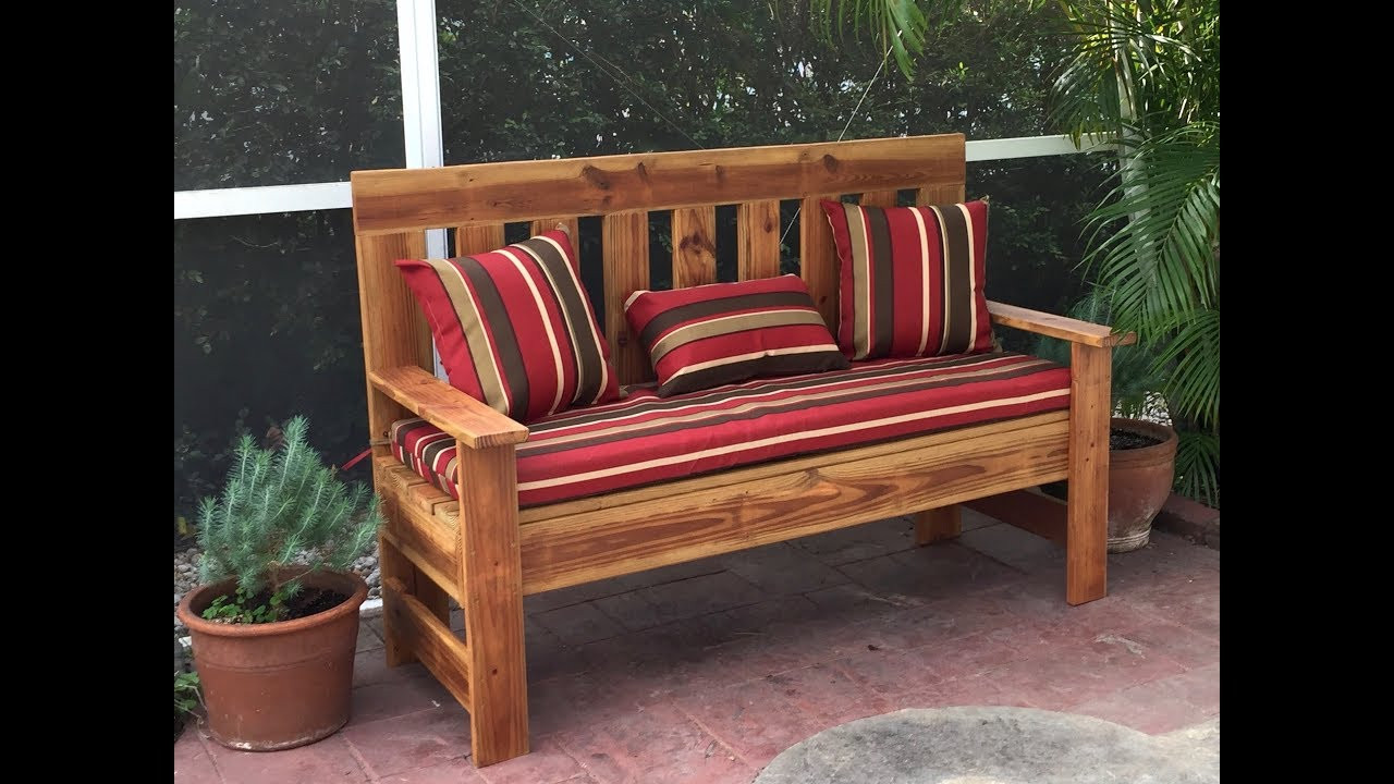 DIY Outdoor Bench With Back
 Upcycled Wood Outdoor Bench Garden Bench DIY 60 inch
