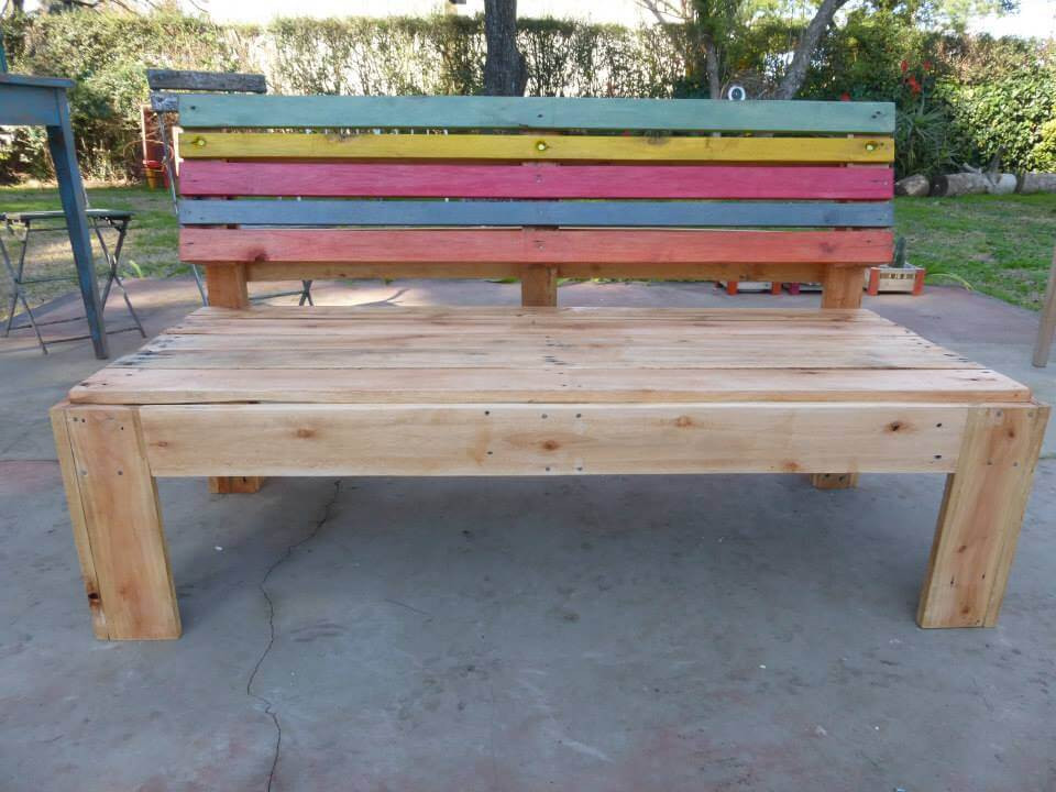 DIY Outdoor Bench With Back
 Pallet Outdoor Bench with A fort Back