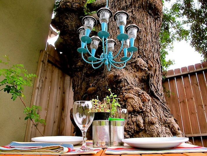 DIY Outdoor Chandelier With Solar Lights
 How To Make A Solar Light Chandelier HomeJelly