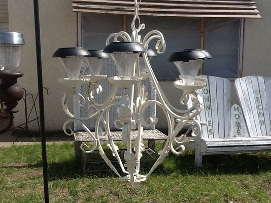 DIY Outdoor Chandelier With Solar Lights
 DIY solar chandelier gives outdoor space a soft glow